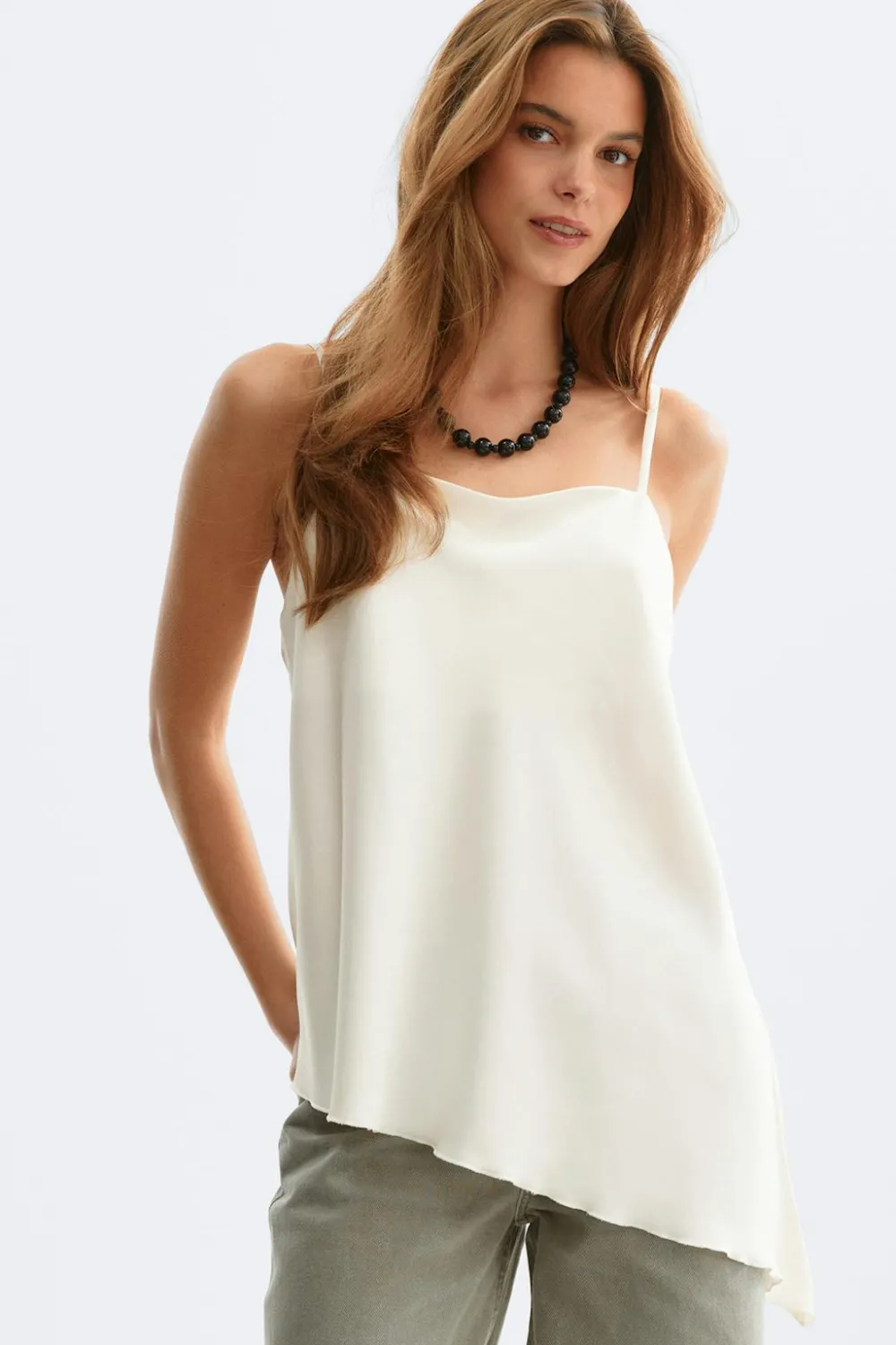Hot Gina Tricot Satin singlet Wit