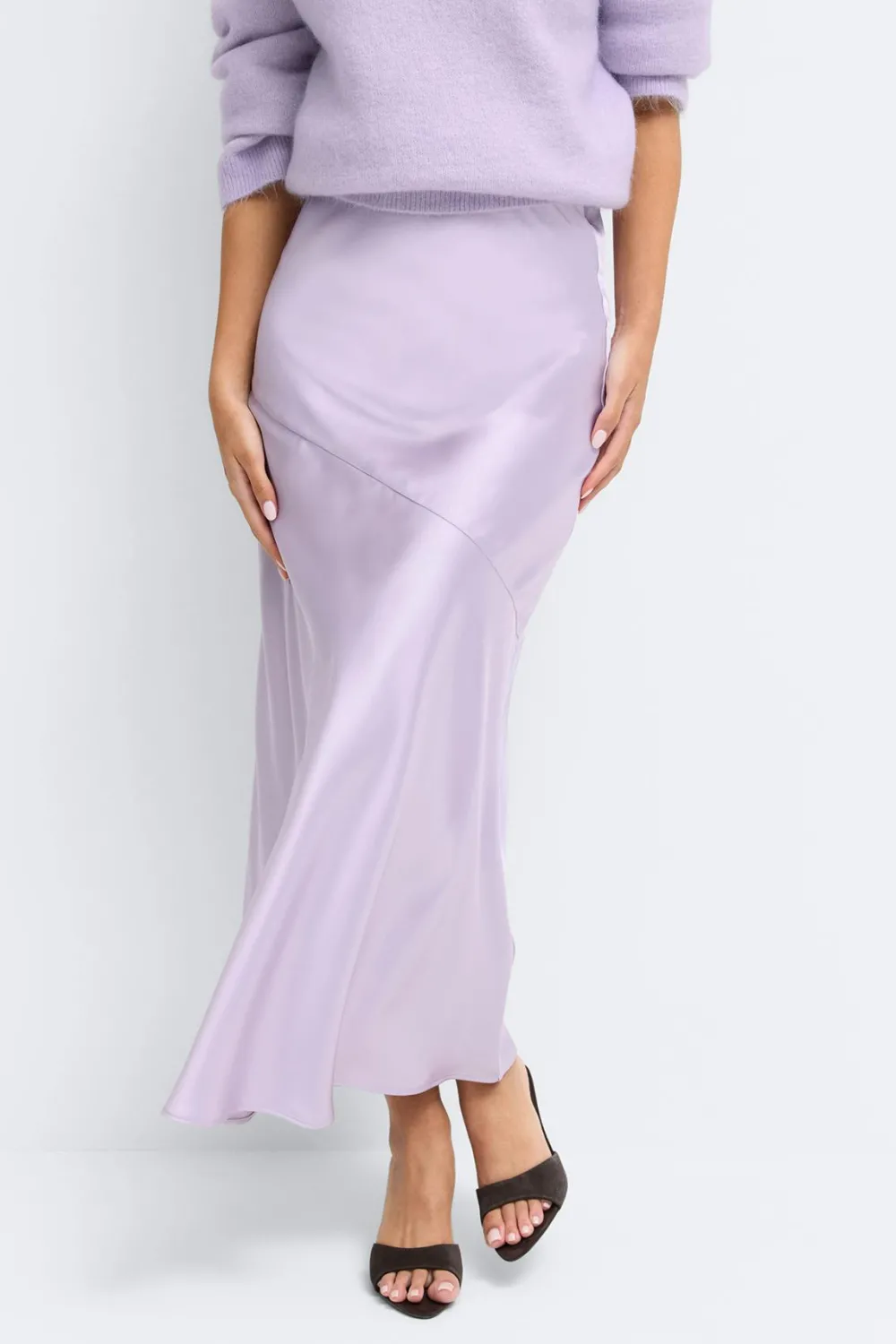 Discount Gina Tricot Satin skirt Paars