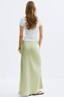 Gina Tricot Satin skirt Groen