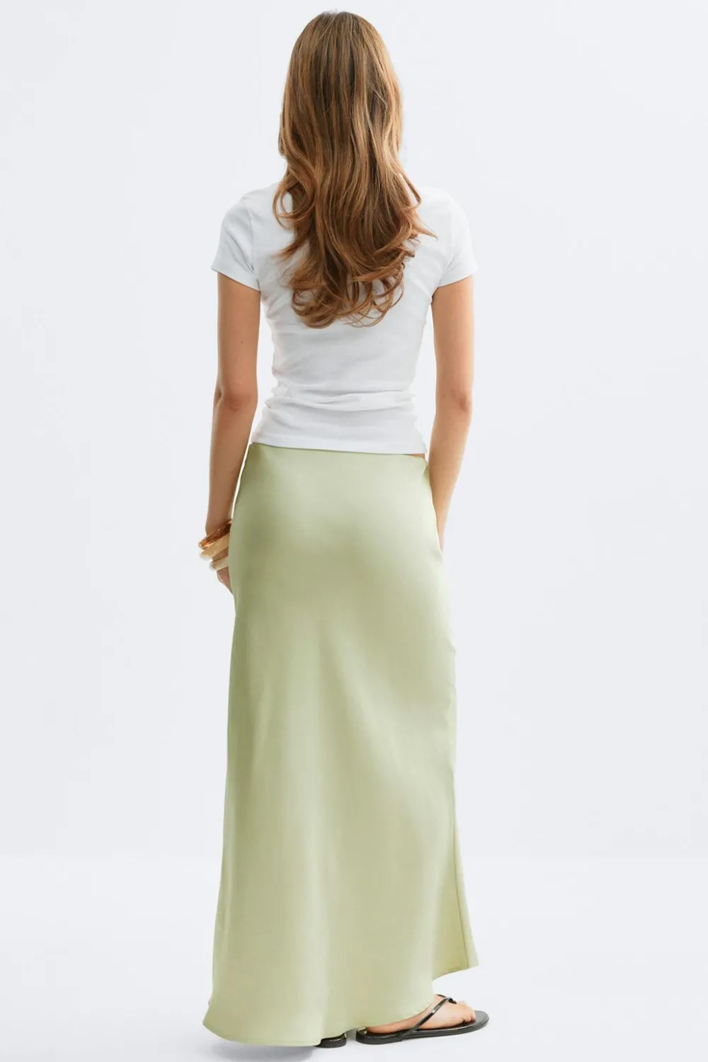 Gina Tricot Satin skirt Groen