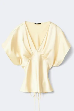 Outlet Gina Tricot Satin top Geel