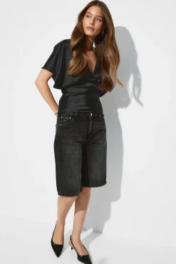 Hot Gina Tricot Satin top Zwart