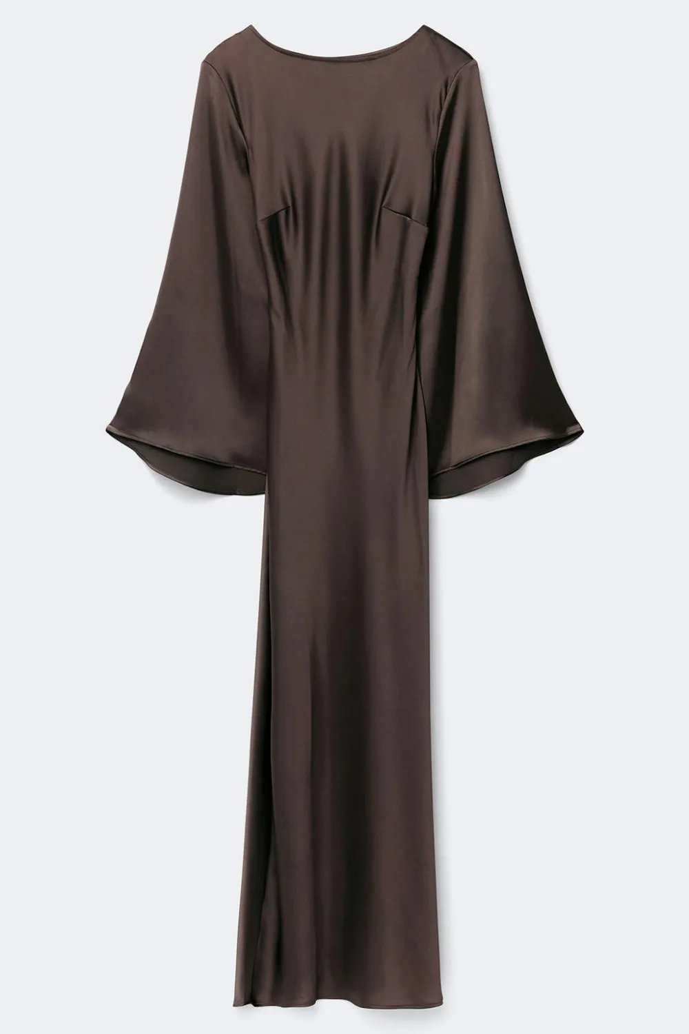 Clearance Gina Tricot Satin wide sleeve maxi dress Bruin