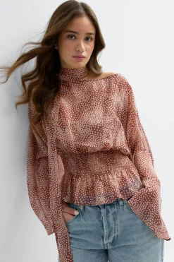 Hot Gina Tricot Scarf blouse Bruin