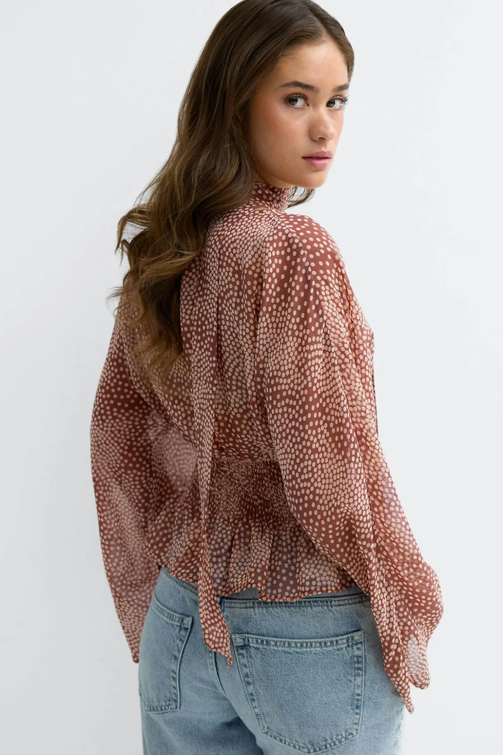 Hot Gina Tricot Scarf blouse Bruin