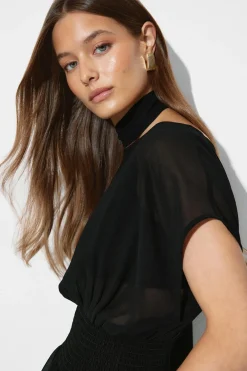 New Gina Tricot Scarf blouse Zwart