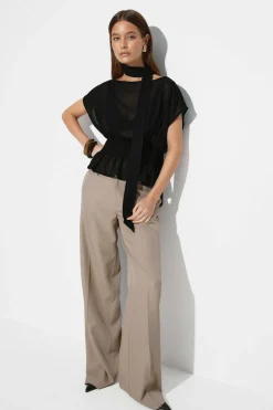 New Gina Tricot Scarf blouse Zwart