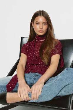 Gina Tricot Scarf blouse Rood