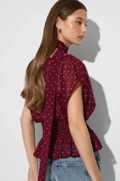 Gina Tricot Scarf blouse Rood