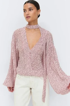 Outlet Gina Tricot Scarf blouse Roze