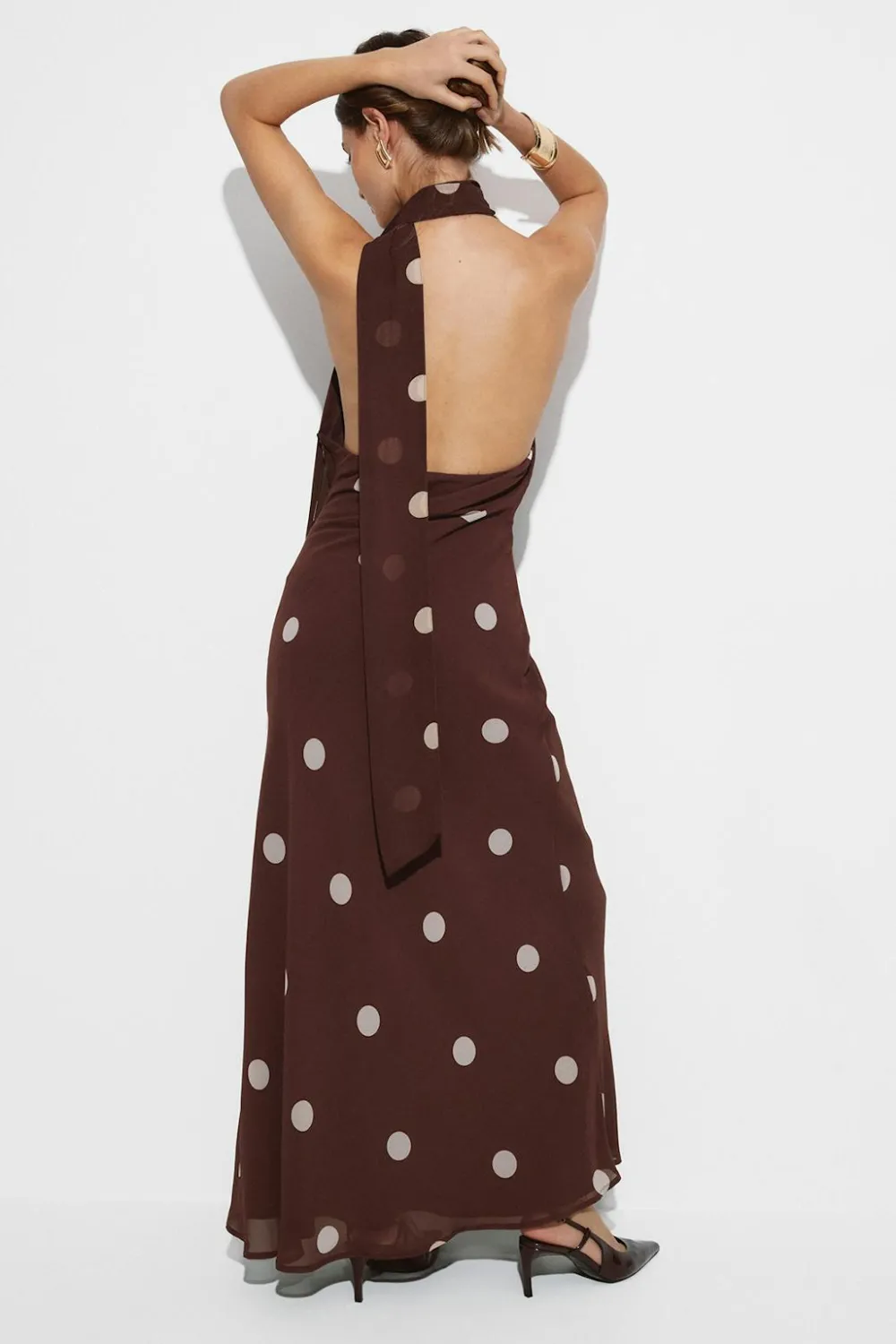 Clearance Gina Tricot Scarf maxi dress Beige