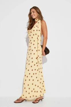 Outlet Gina Tricot Scarf maxi dress Geel
