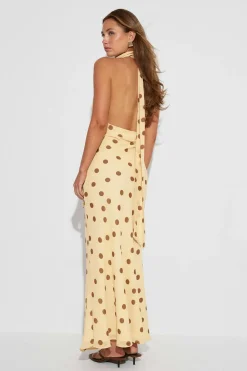 Outlet Gina Tricot Scarf maxi dress Geel