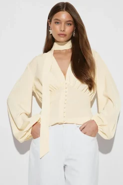 Gina Tricot Scarf top Geel