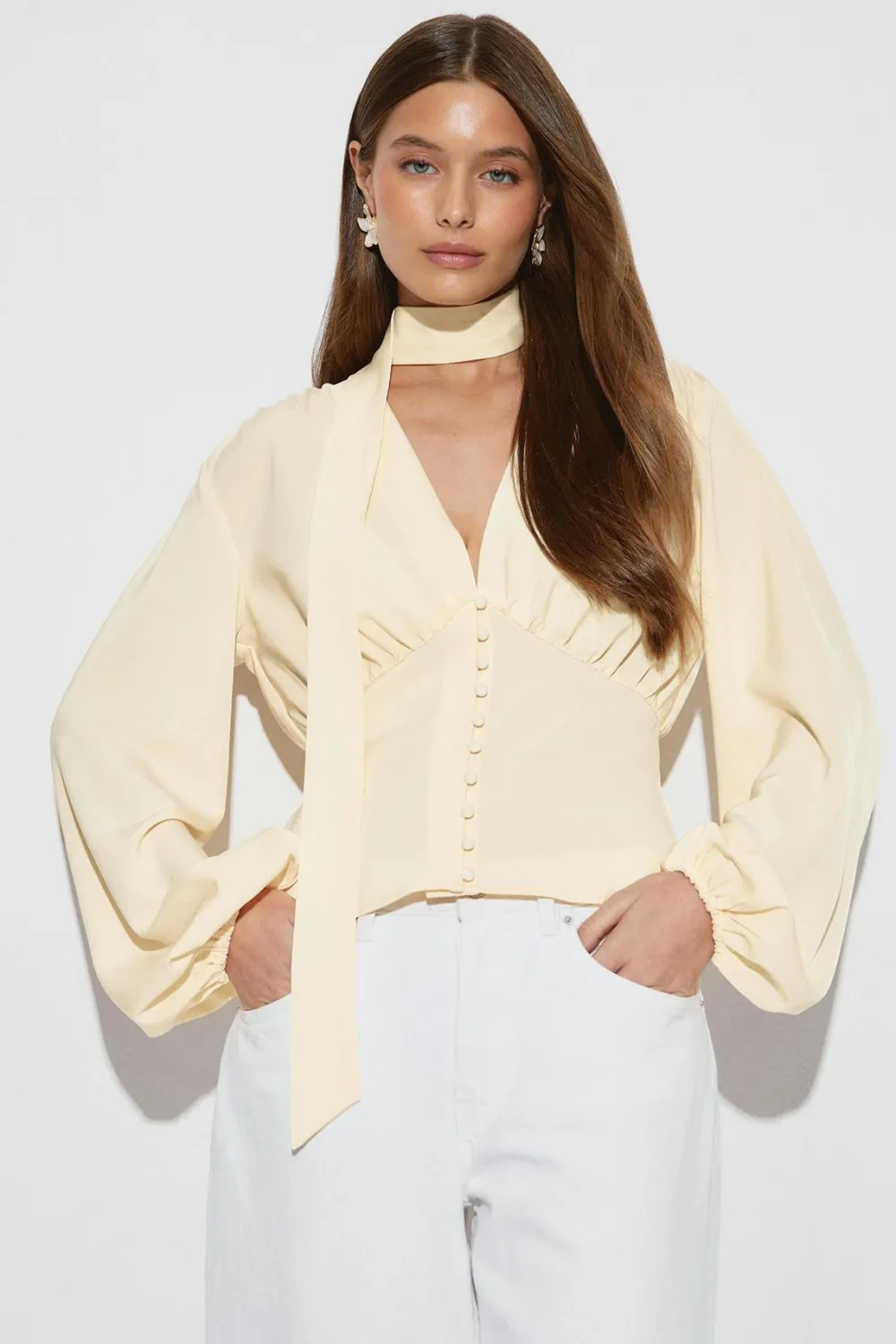 Gina Tricot Scarf top Geel