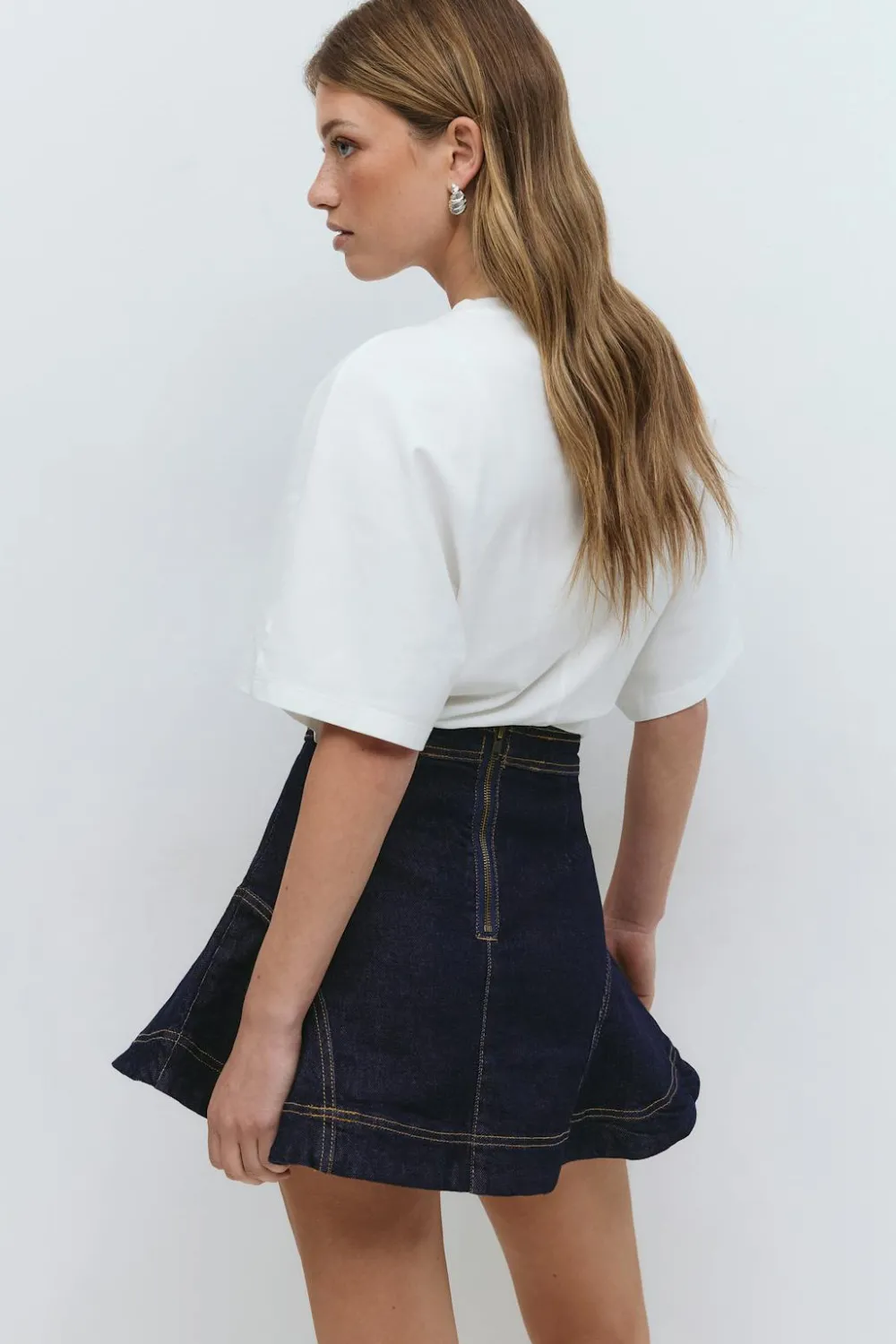 Sale Gina Tricot Sculpted denim skirt Blauw
