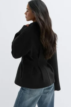 Discount Gina Tricot Sculpted felt jacket Zwart