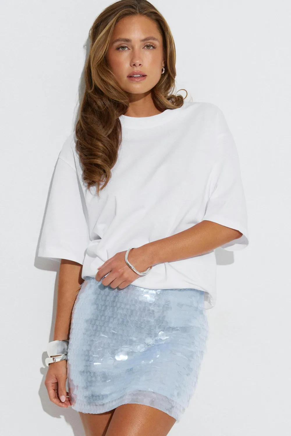 Outlet Gina Tricot Sequin mini skirt Blauw