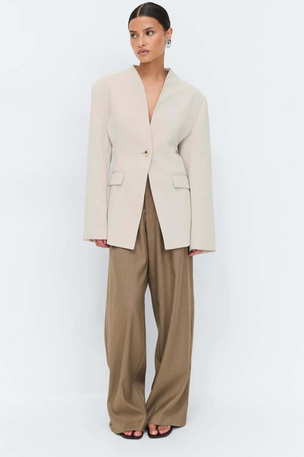 Clearance Gina Tricot Shaped blazer Beige