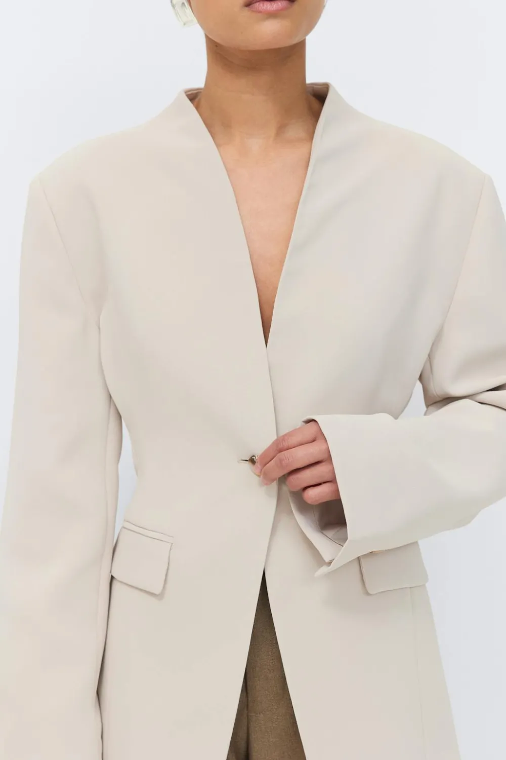 Clearance Gina Tricot Shaped blazer Beige