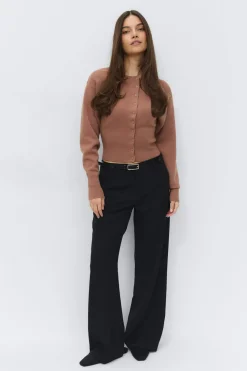 Discount Gina Tricot Shaped knitted cardigan Beige