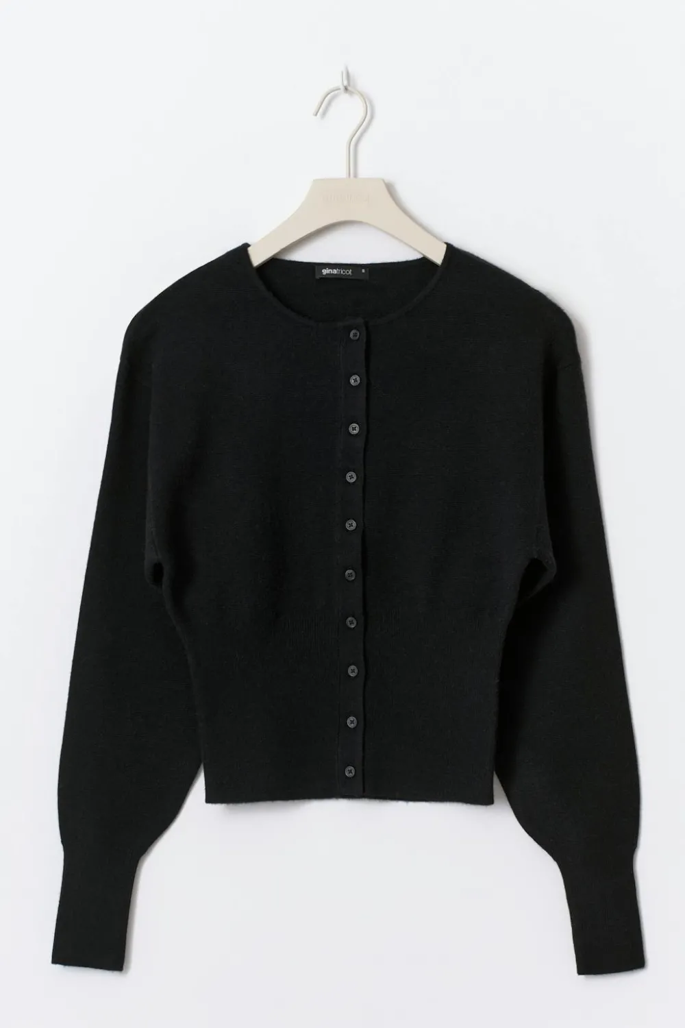 Discount Gina Tricot Shaped knitted cardigan Zwart