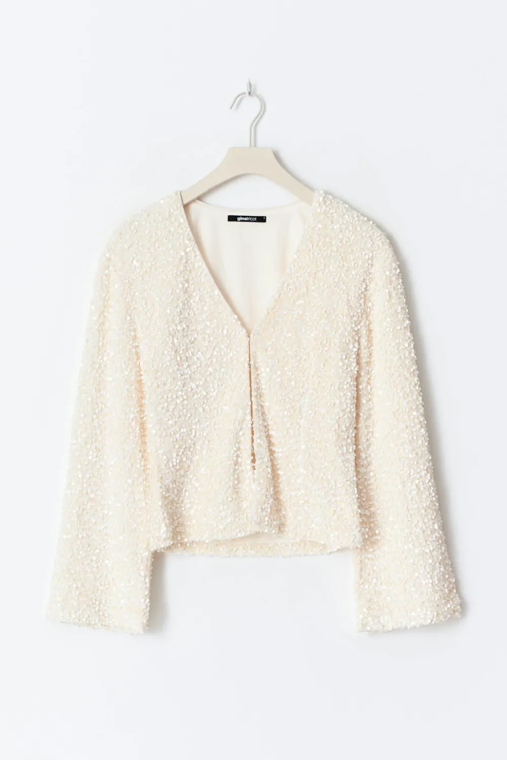 Best Gina Tricot Shaped sequin top Wit