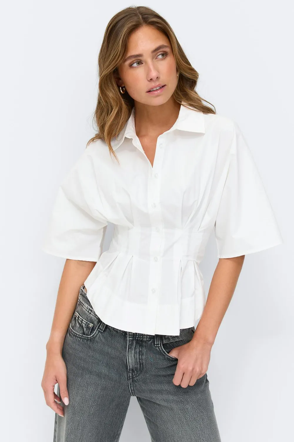 New Gina Tricot Shaped shirt Wit