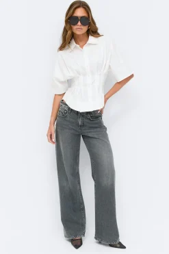 New Gina Tricot Shaped shirt Wit