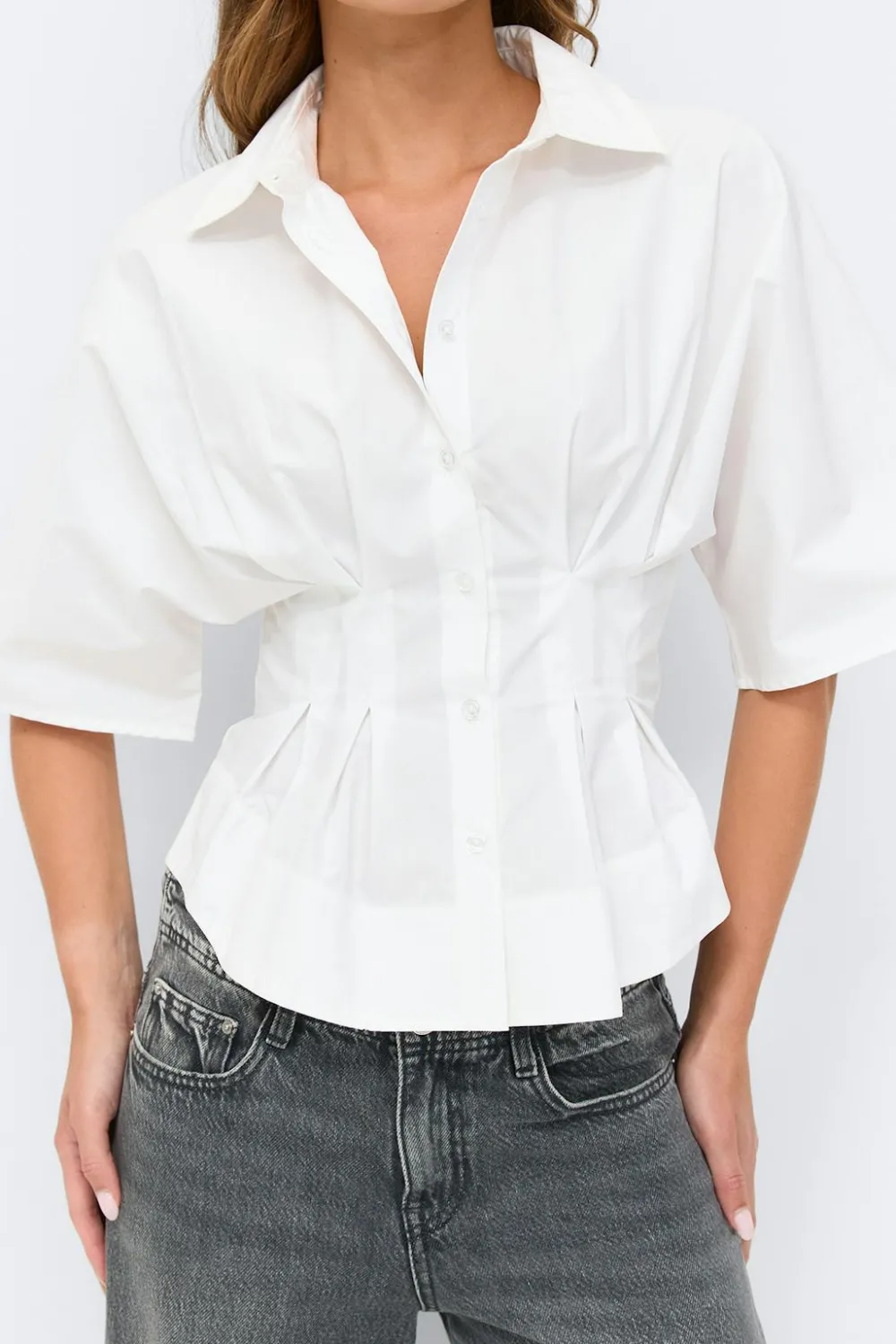 New Gina Tricot Shaped shirt Wit