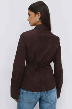 Best Gina Tricot Shaped tie blouse Bruin