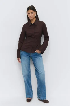 Best Gina Tricot Shaped tie blouse Bruin