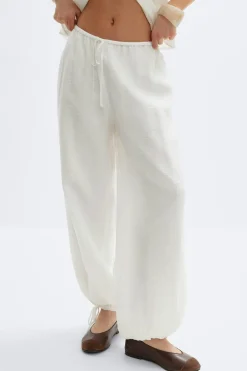 Clearance Gina Tricot Sheer balloon trousers Wit