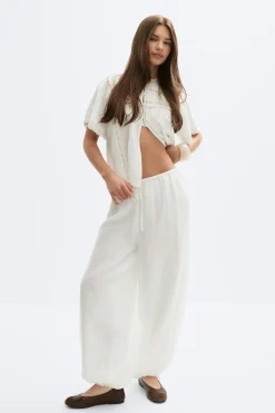 Clearance Gina Tricot Sheer balloon trousers Wit