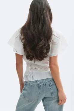 Sale Gina Tricot Sheer blouse Wit