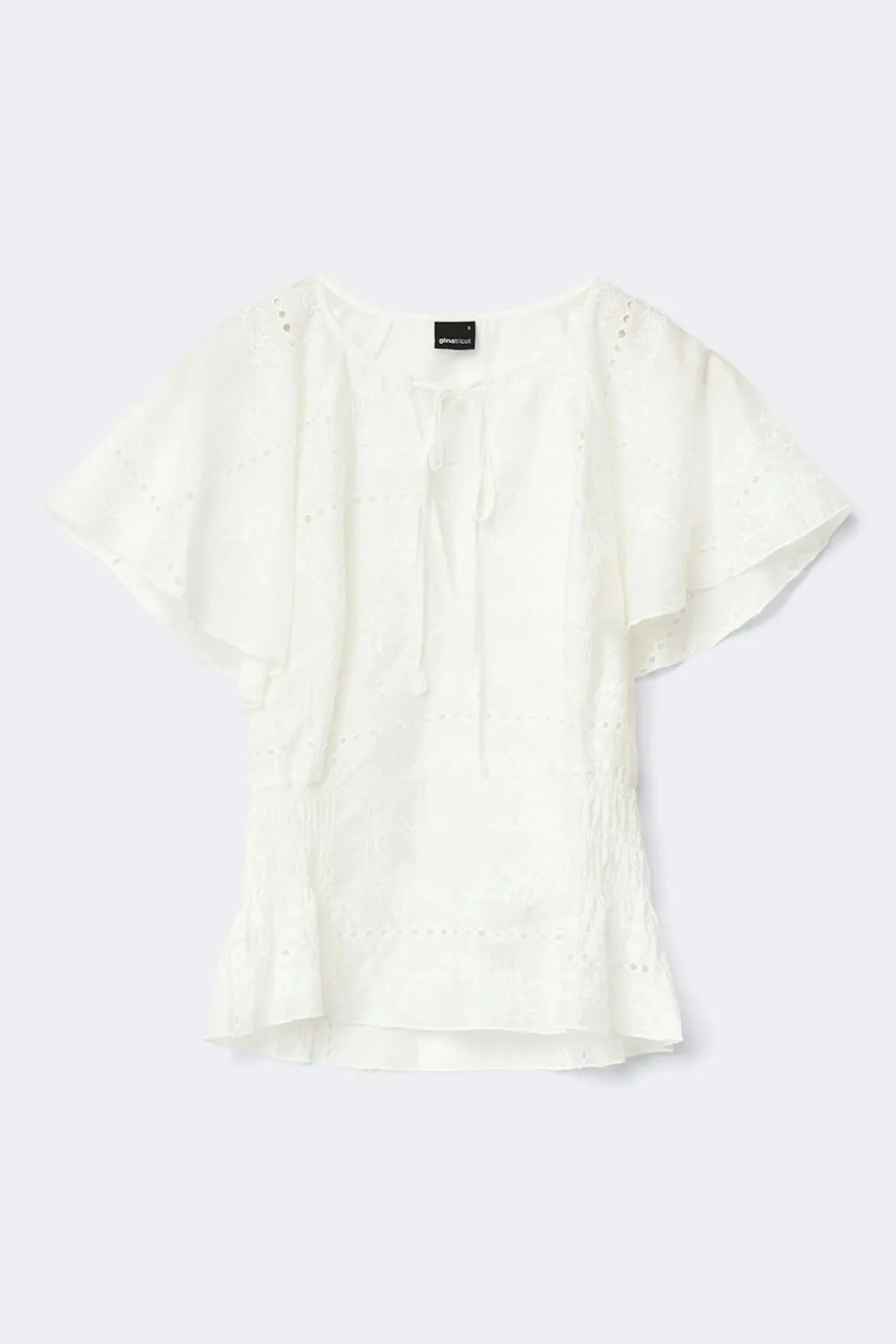 Sale Gina Tricot Sheer blouse Wit