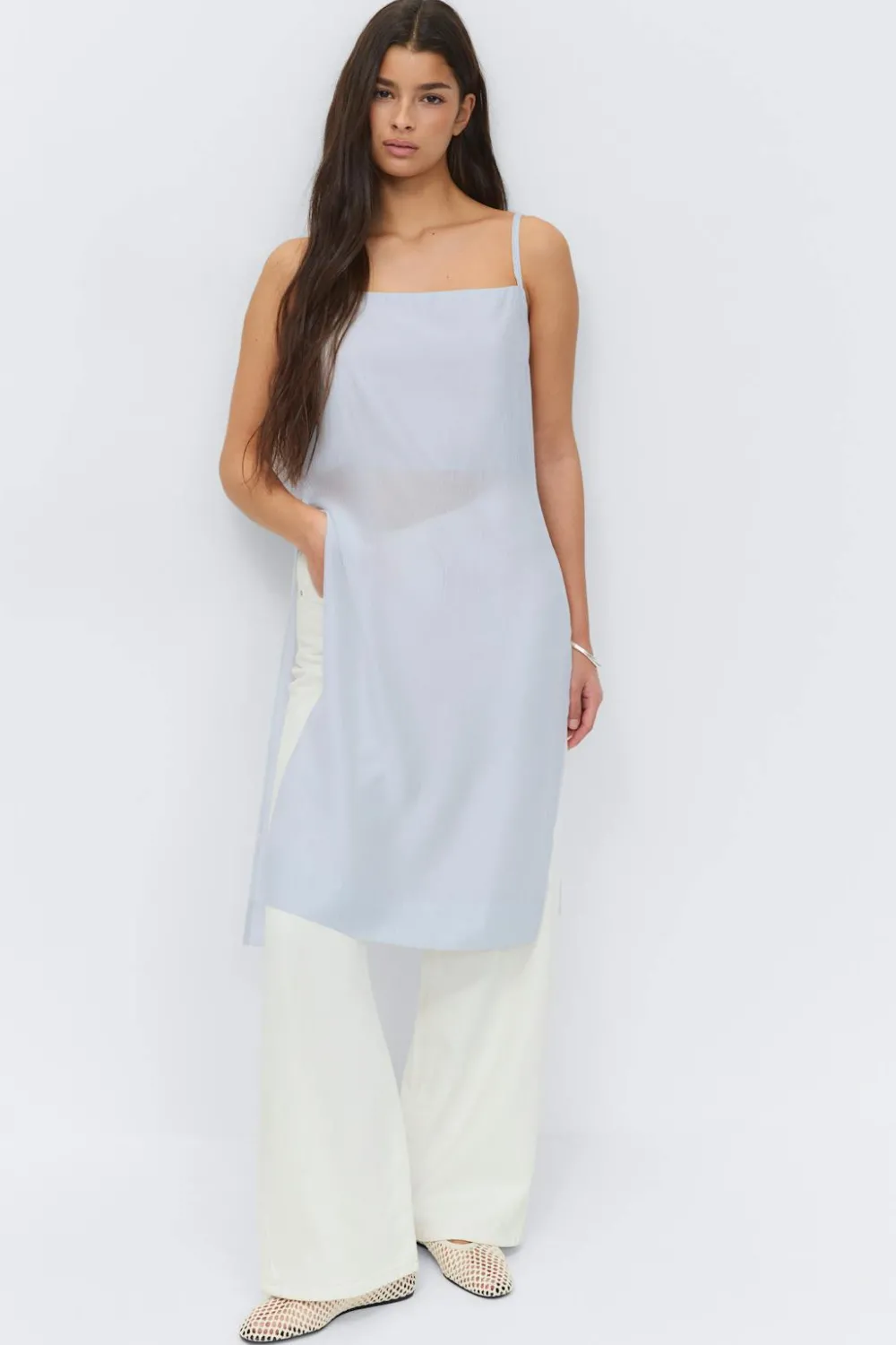 Outlet Gina Tricot Sheer dress Blauw