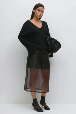 Hot Gina Tricot Sheer skirt Zwart