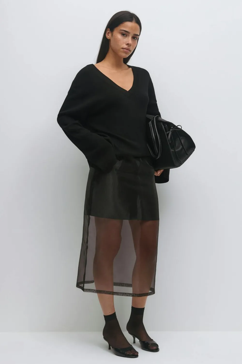 Hot Gina Tricot Sheer skirt Zwart