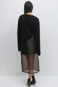 Hot Gina Tricot Sheer skirt Zwart