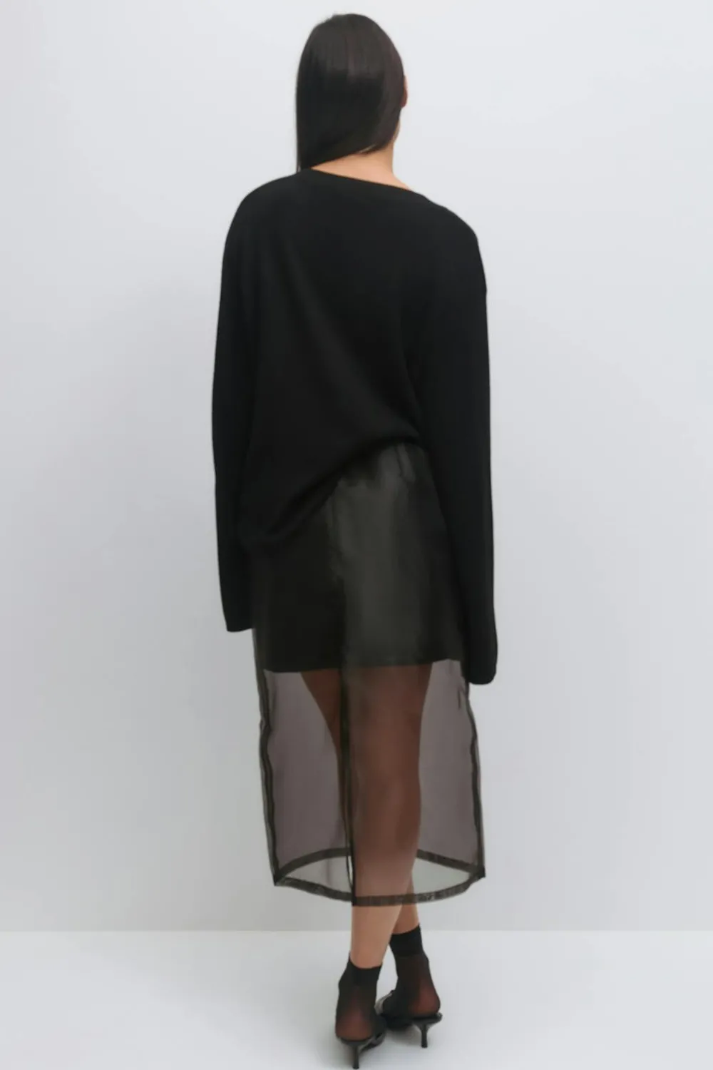 Hot Gina Tricot Sheer skirt Zwart
