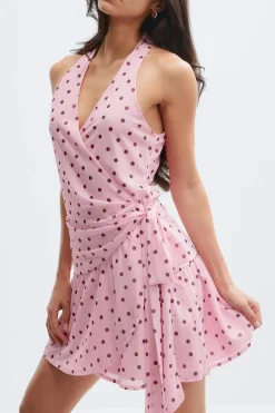 Outlet Gina Tricot Sheer wrap dress Roze