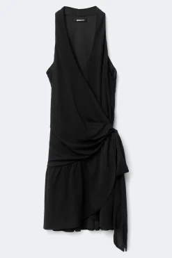 New Gina Tricot Sheer wrap dress Zwart