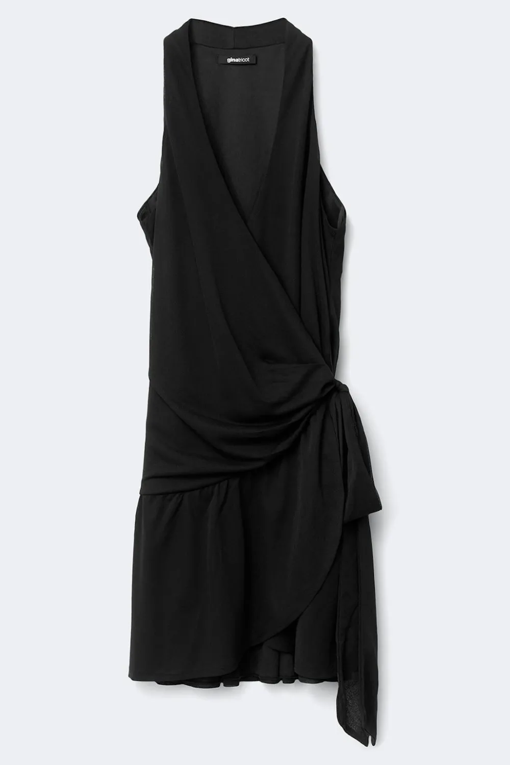 New Gina Tricot Sheer wrap dress Zwart