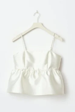 Clearance Gina Tricot Shiny peplum top Wit