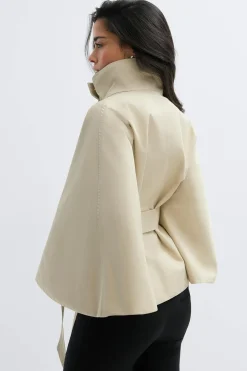 Discount Gina Tricot Short cape trench jacket Beige