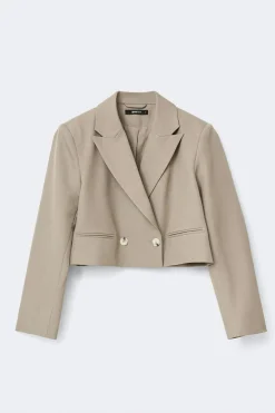 New Gina Tricot Short double breasted blazer Beige