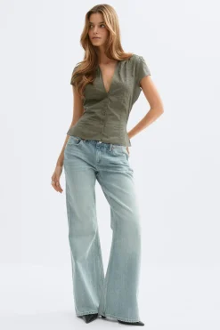 New Gina Tricot Short sleeve top Groen