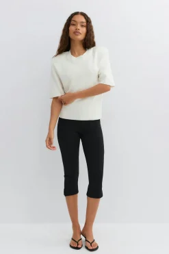 Online Gina Tricot Shoulder pad knitted top Wit