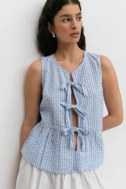 Discount Gina Tricot Sleeveless blouse Blauw